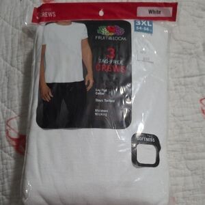 Fruit of the Loom White Undershirts Classic Crew Neck